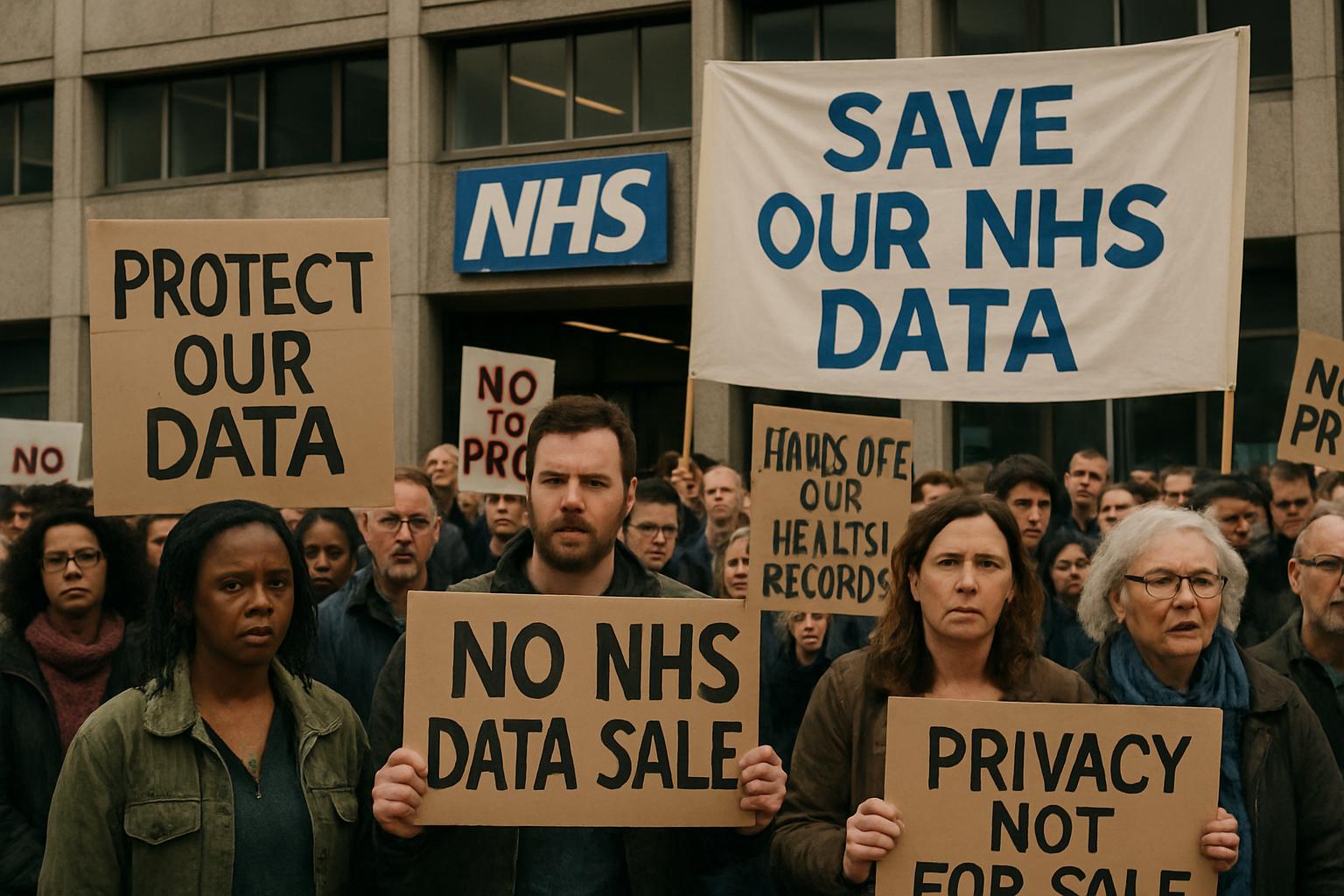 NHS Contract Backlash protest focuses on public data privacy concerns.