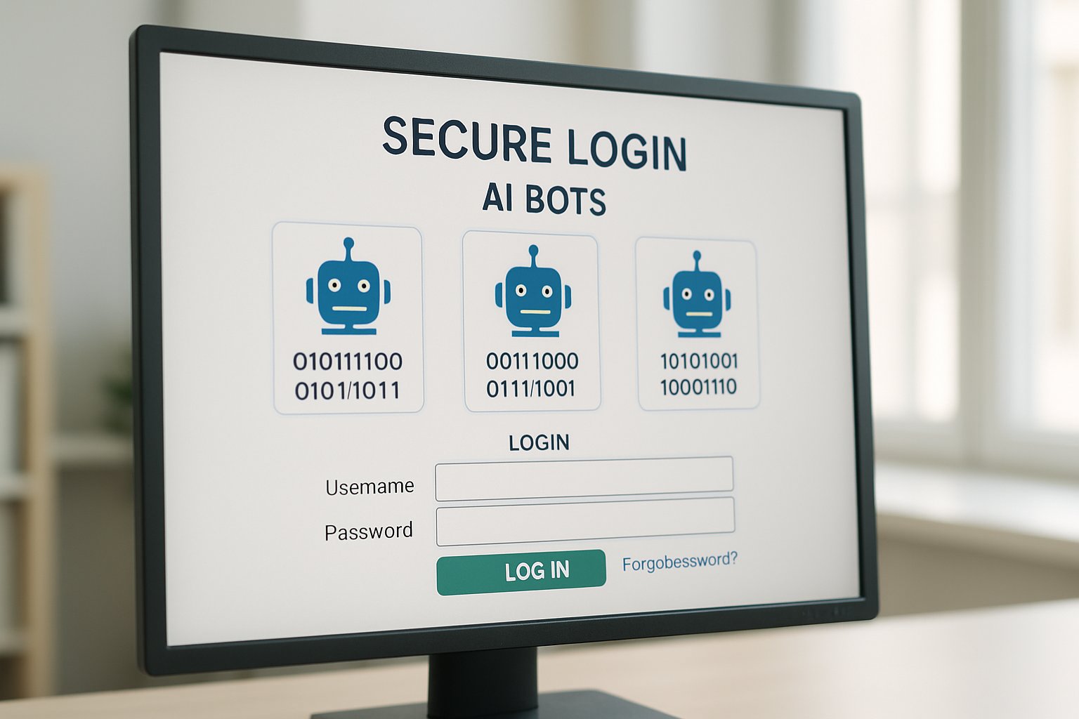 Bot Identity Management secure AI bot login authentication screen