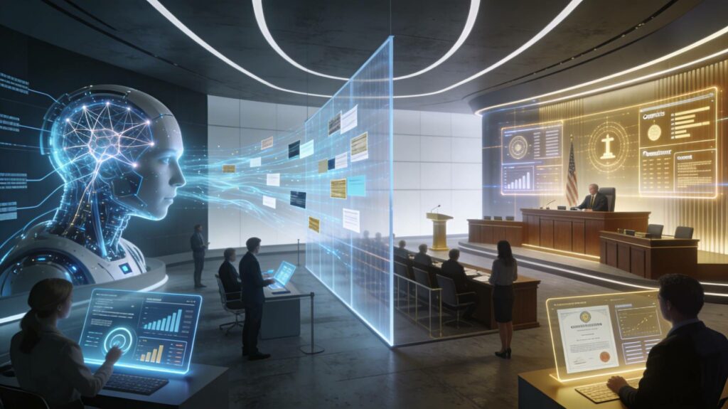 AI ethics and legal oversight scene emphasizing the role of an Authorized Training Partner (ATP) in workforce training