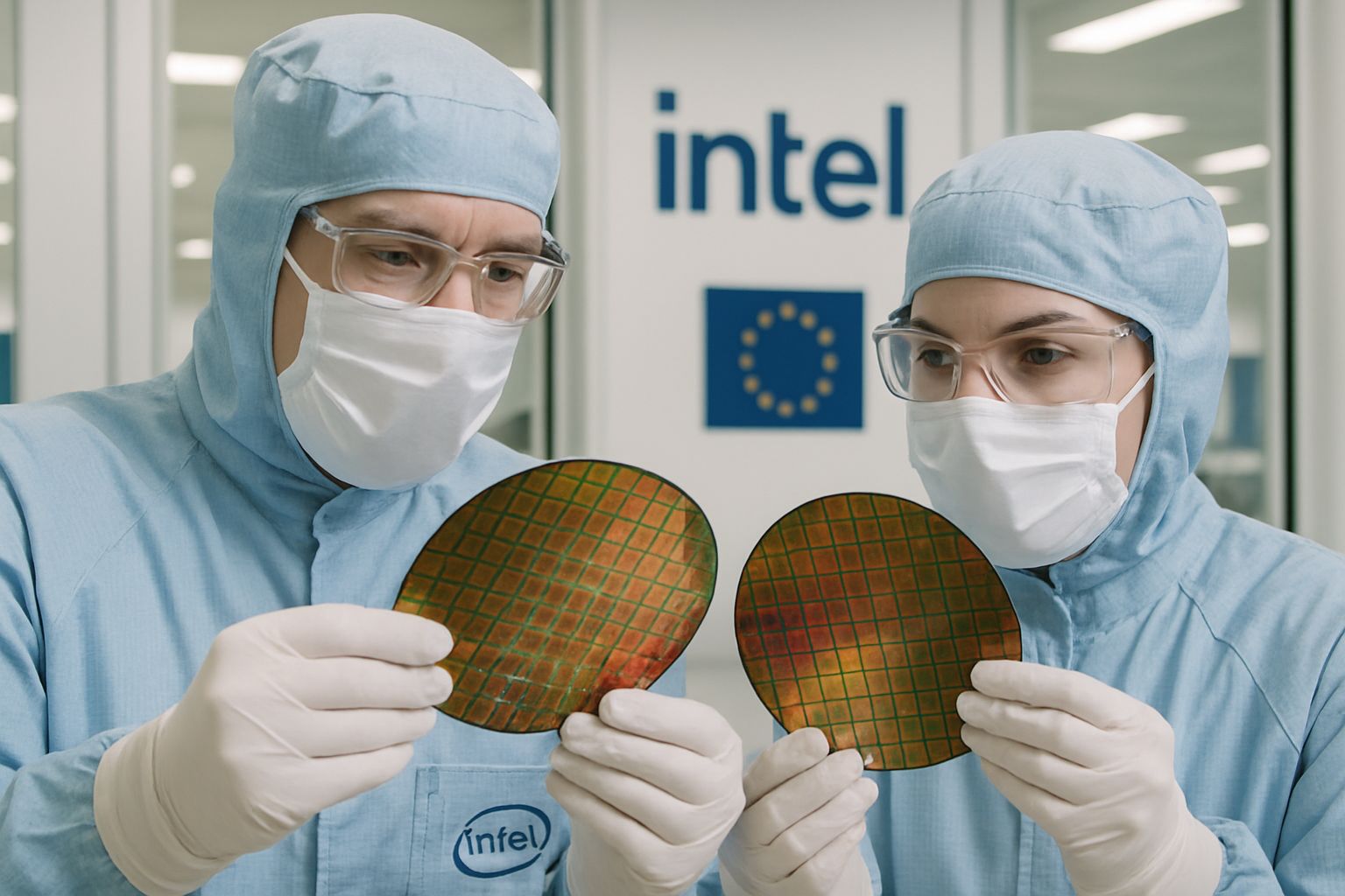 Engineers advancing Europe’s Semiconductor Sovereignty Push at Intel lab.