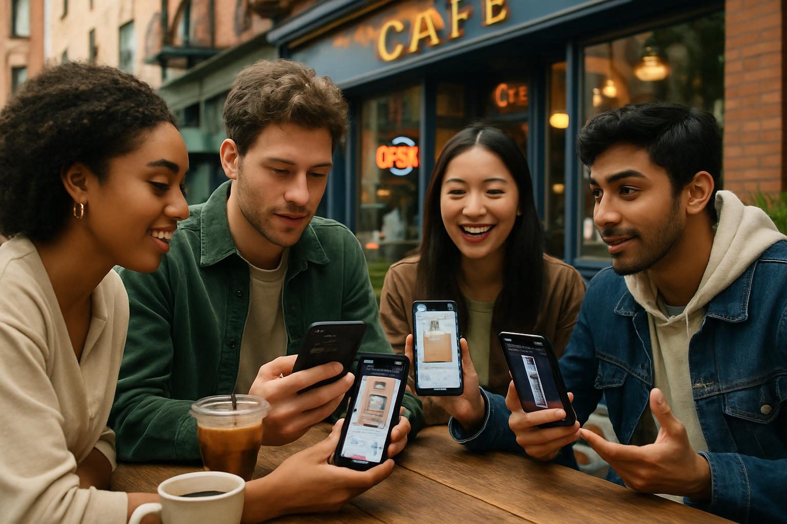 AI Social Commerce influences group shopping on TikTok Shop in an urban café