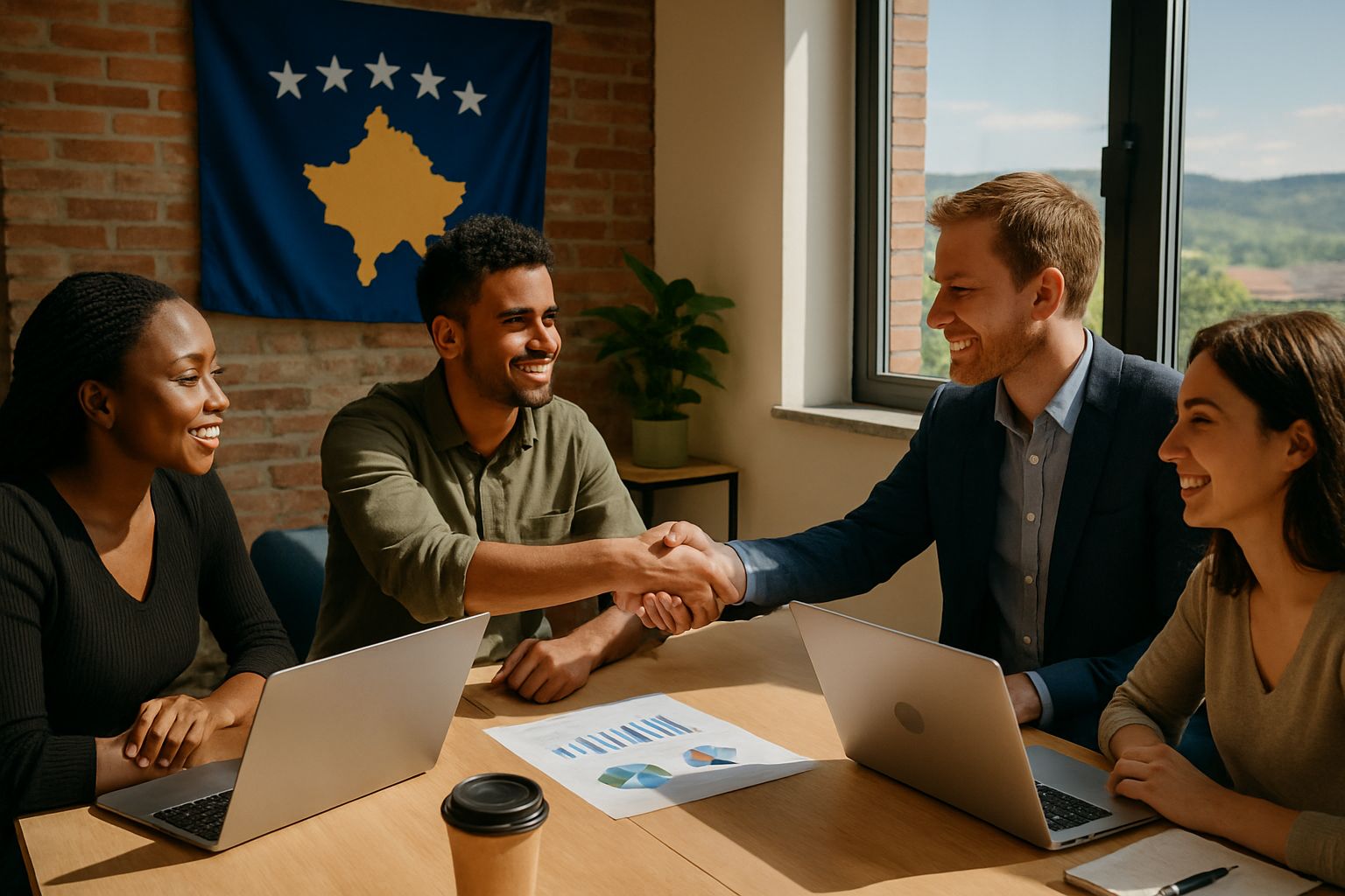 Kosovo startup founders and donors meeting, representing AI Economic Impact on youth jobs.