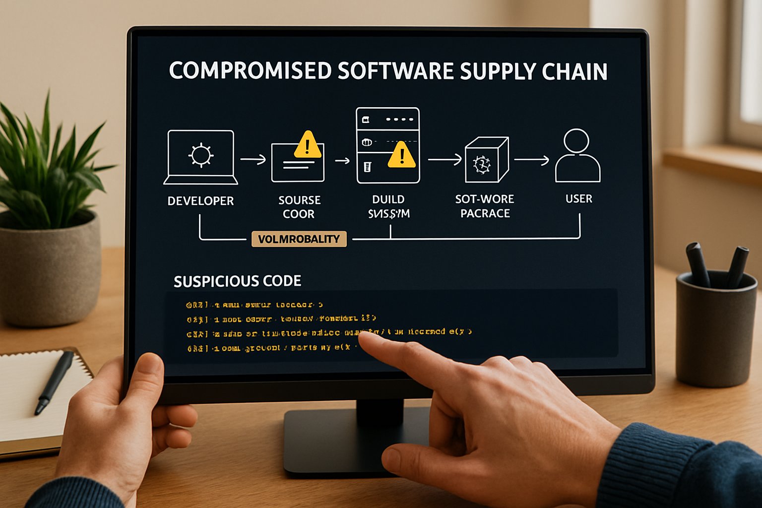 Supply chain diagram illustrating AI Security Threats after ClawHavoc attack.