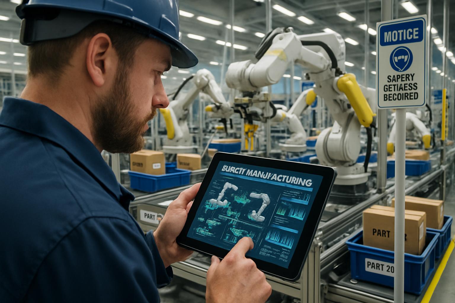 Technician utilizing Smart Manufacturing technology at TCL’s Guangzhou AI plant.