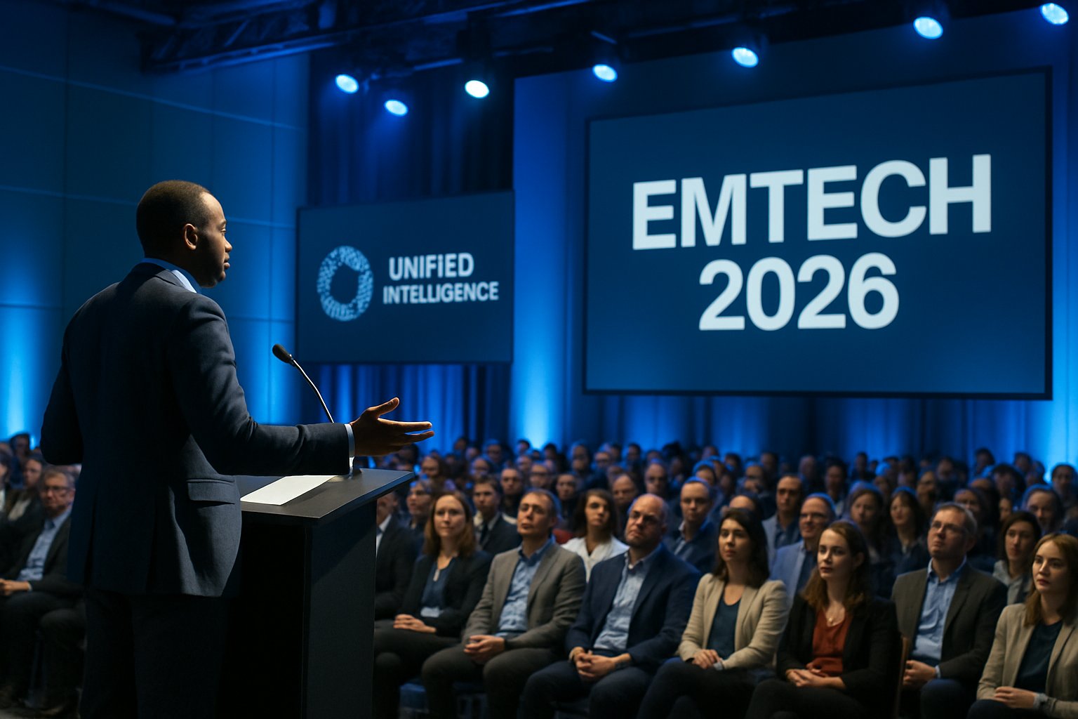 Unified Intelligence keynote presentation at EmTech 2026 technology conference