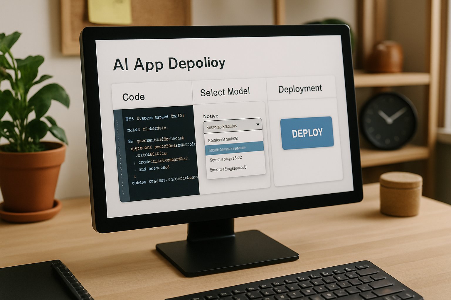 AI Software Development interface for rapid app deployment on screen.