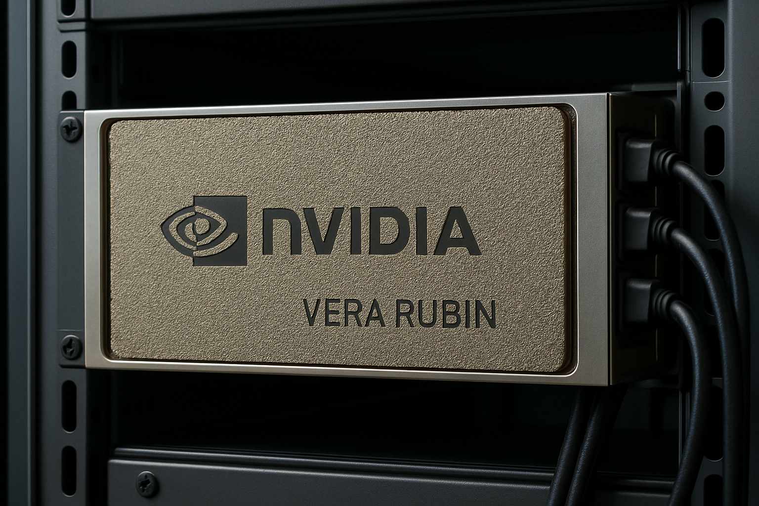 Nvidia Vera Rubin AI Hardware device installed in server rack.