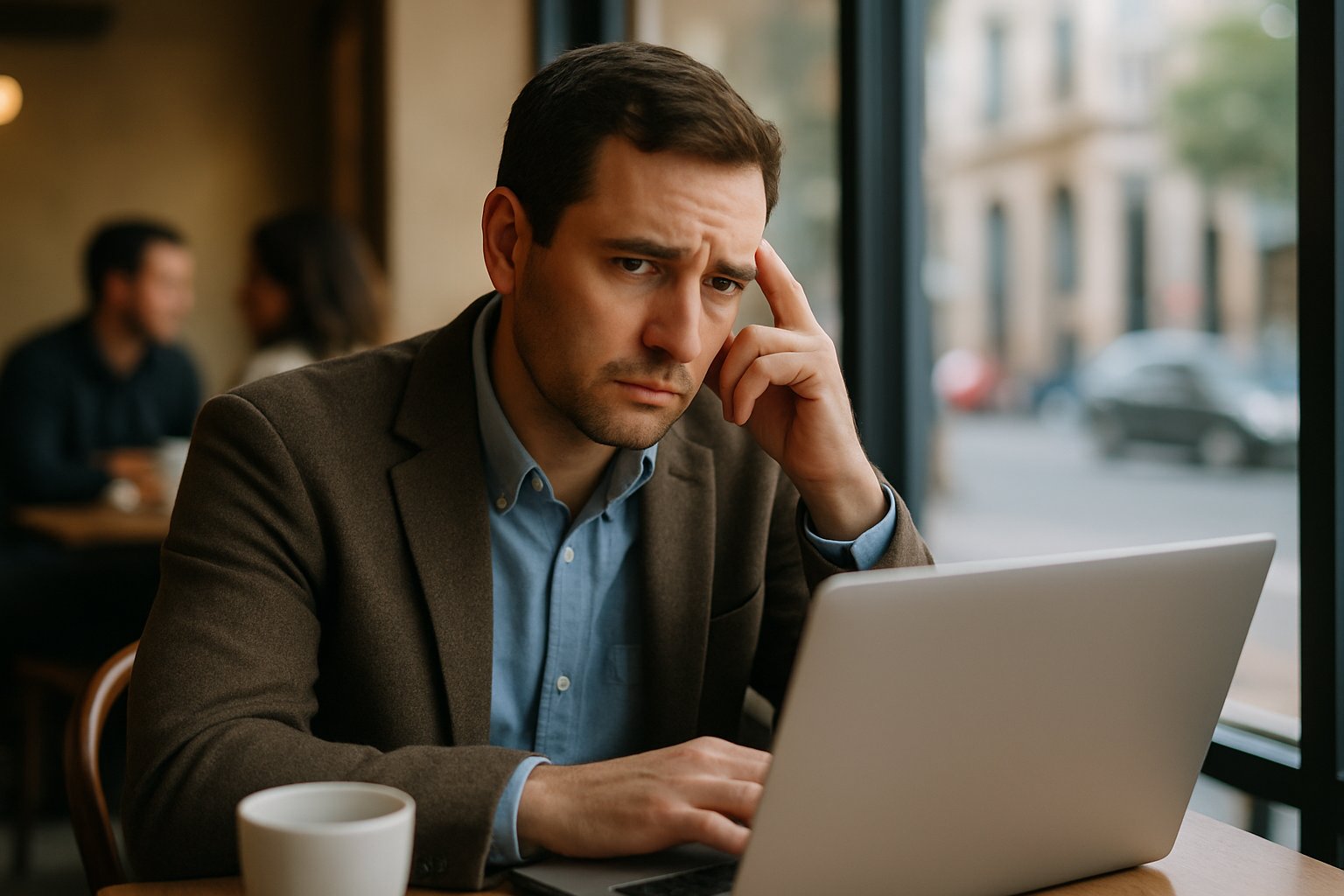 Professional affected by AI Driven Displacement searching for new opportunities.