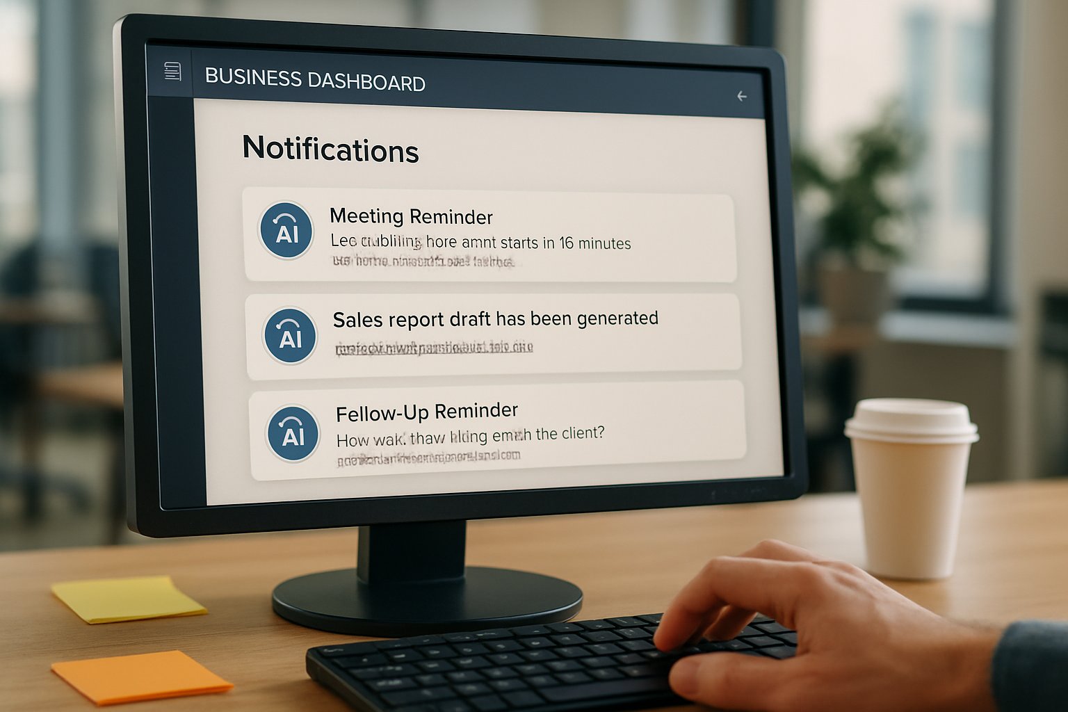 Business dashboard displaying Proactive AI Agents managing system triggers.