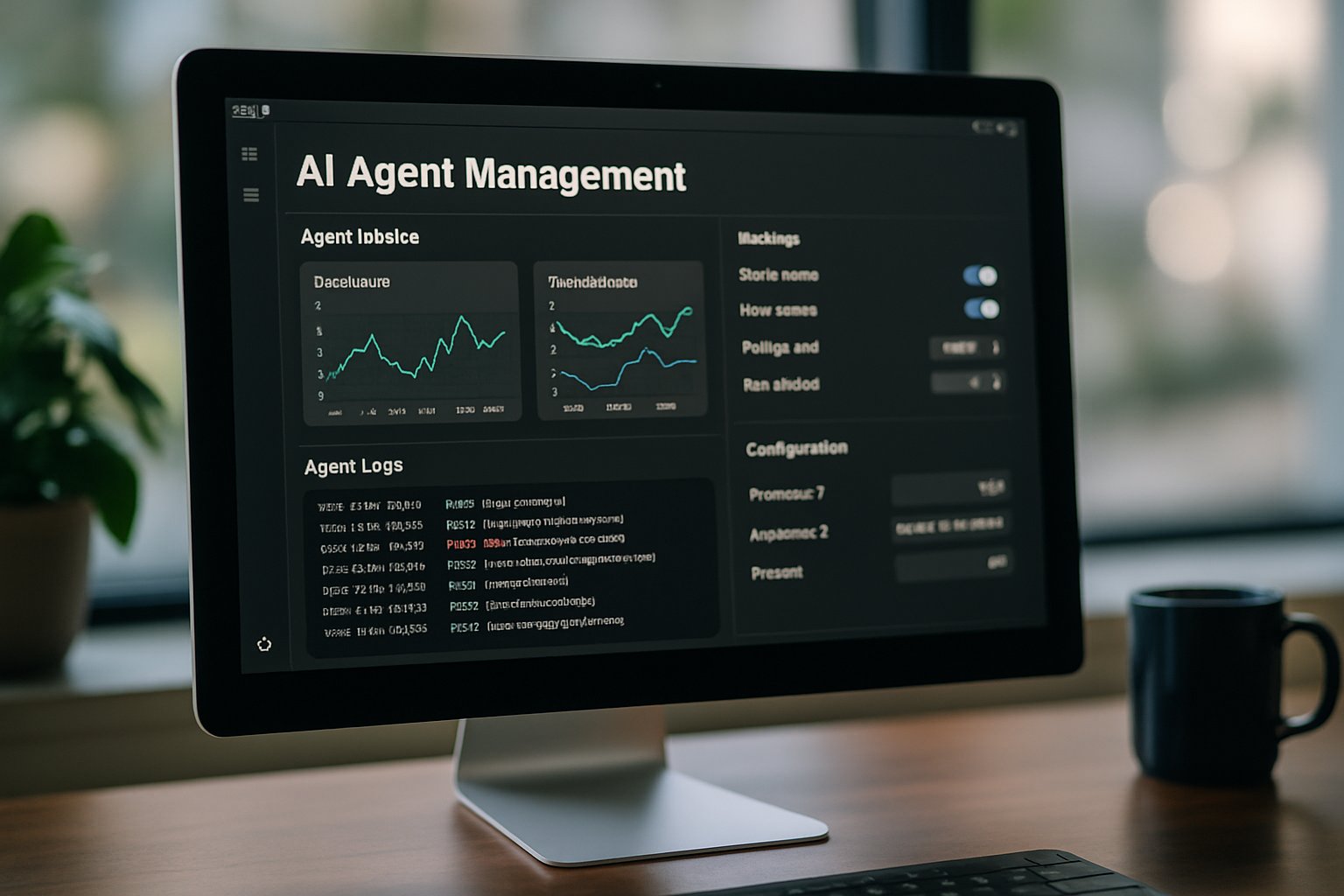 Detailed AI Agent Management IDE interface on a computer screen