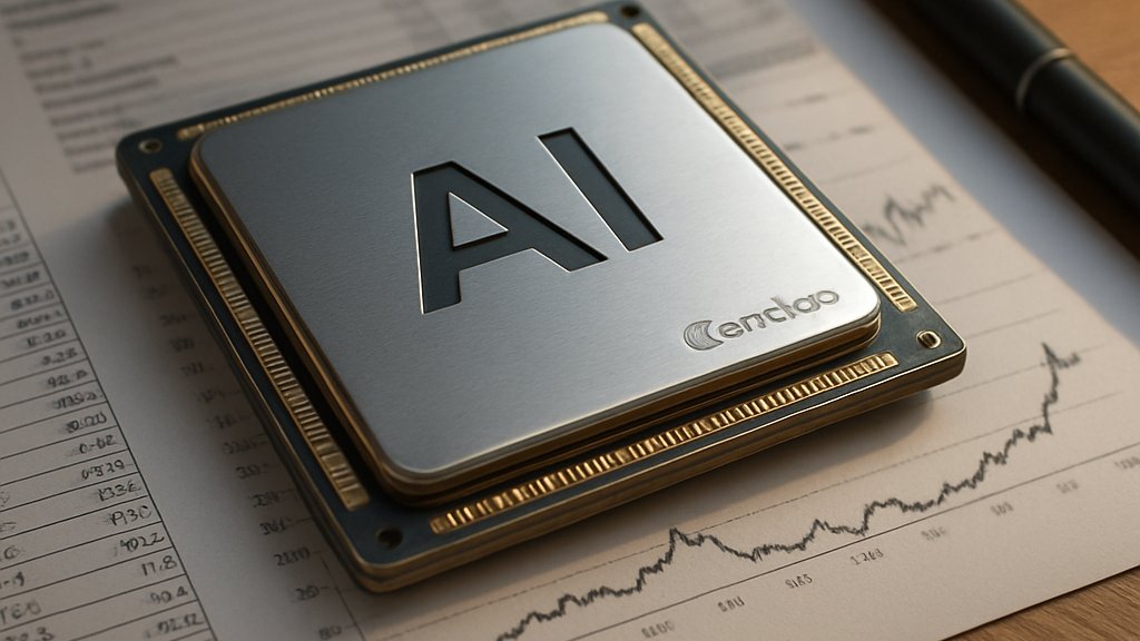 Cerebras AI IPO chip and financial documents on office desk