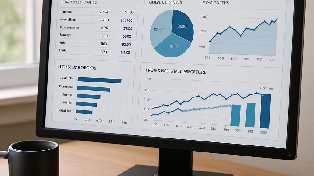 Analytics dashboard showing AI Deal Sourcing data on a desk