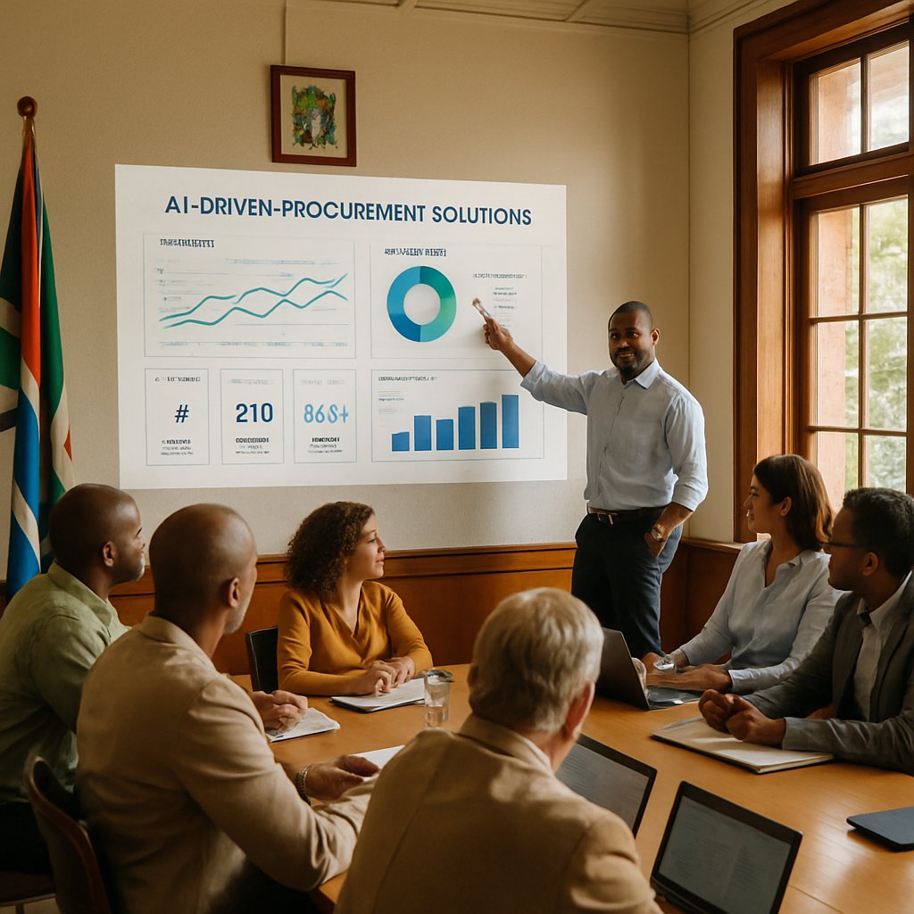 South Africa AI experts discuss digital procurement solutions at a real-world meeting.