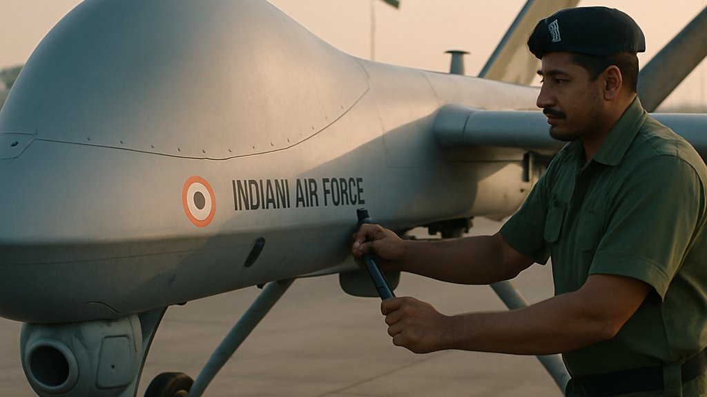 Indian military drone with Defense Sovereignty AI technology