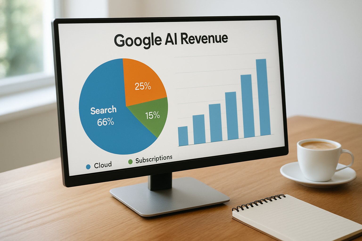Graph displays Google AI Revenue split by Search, Cloud, and Subscriptions.