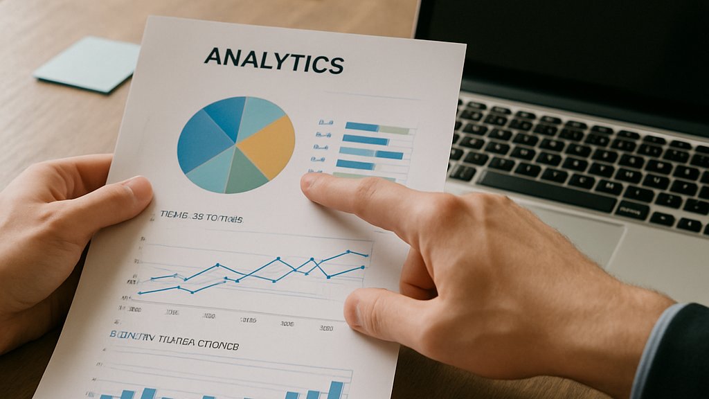 Printed analytics dashboard showing Data Collaboration performance metrics