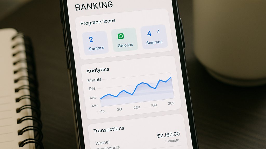 Gulf Fintech Expansion banking software dashboard on smartphone