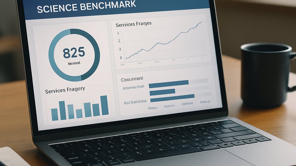 PhD-Level AI Reasoning benchmark results on a laptop screen