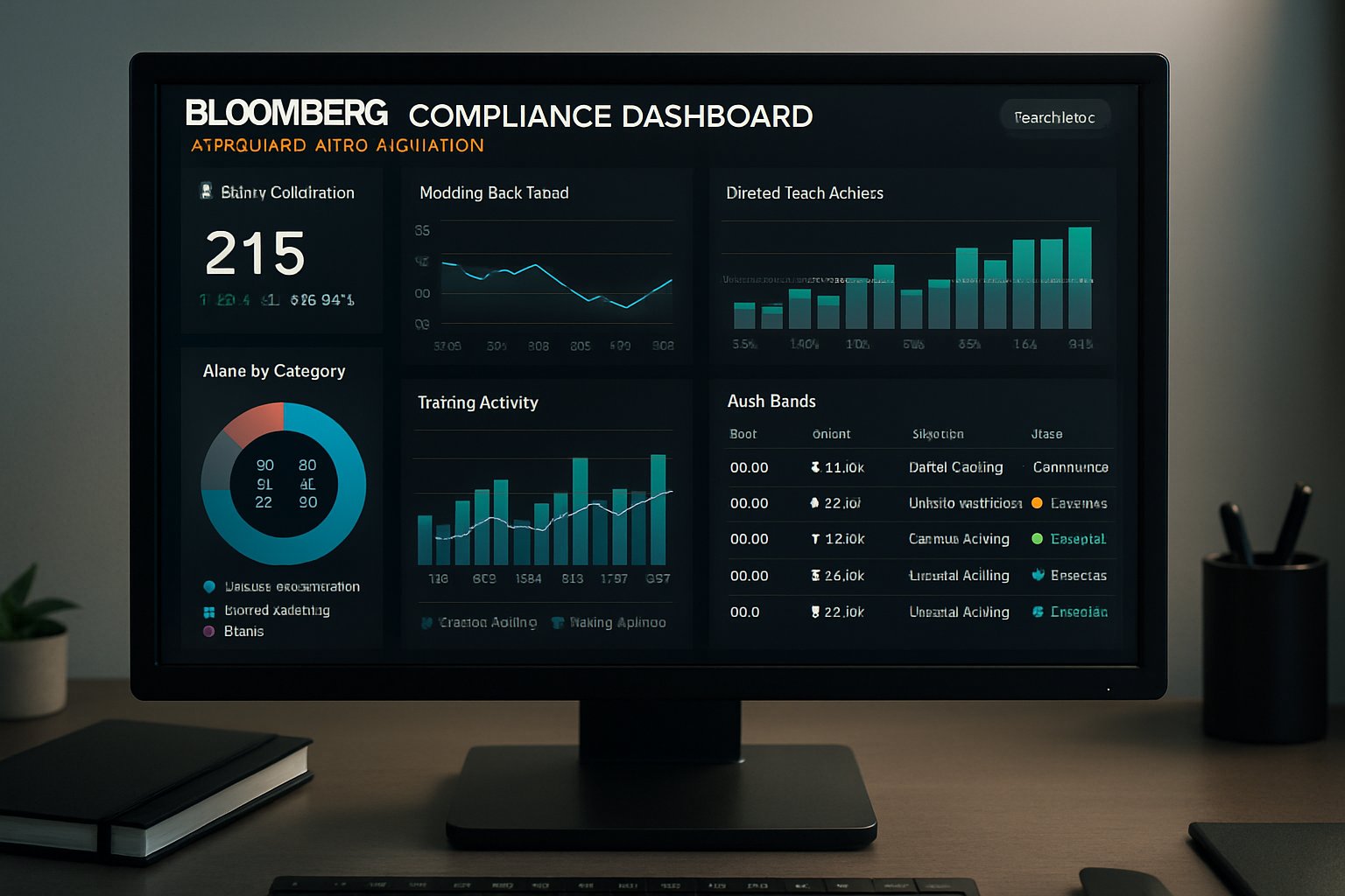 Bloomberg dashboard demonstrating AI Trade Surveillance features in real-time.