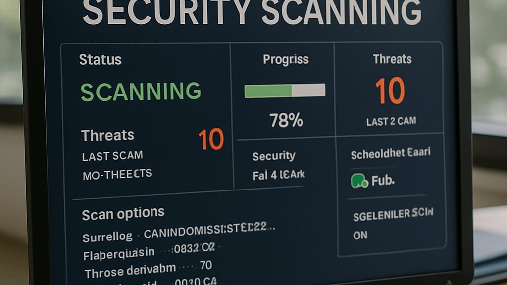 Microsoft CAISI security scan displayed on a desktop in a real office setting.