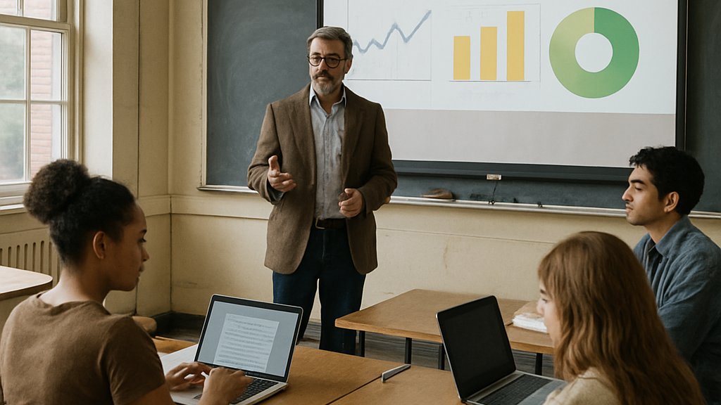 Students in a classroom studying Academic AI Research methods and teaching pilots