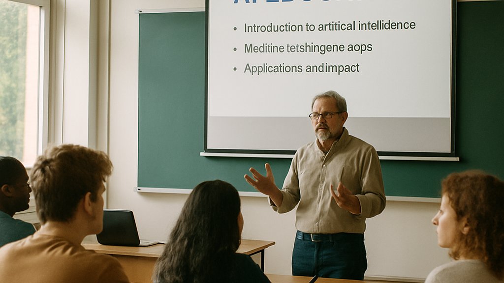 University classroom presentation on AI Education and curriculum