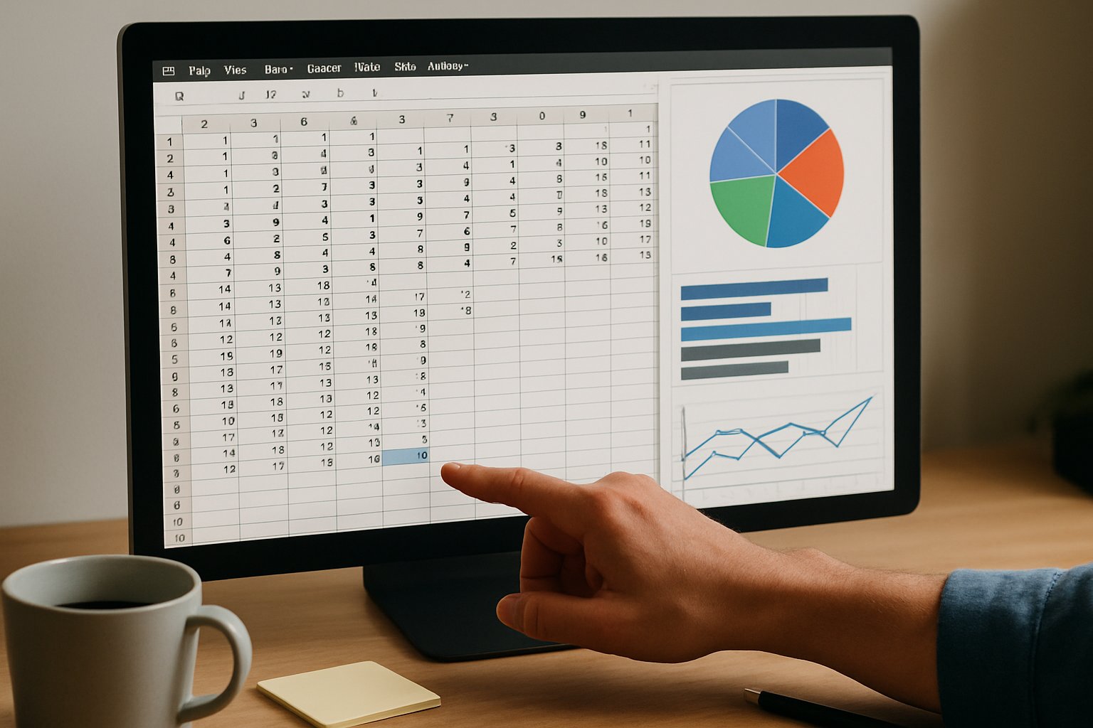 Clean spreadsheet and visuals for AI Data Strategy on desktop screen