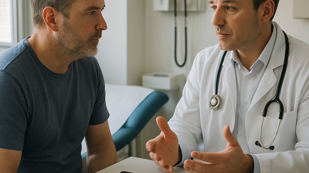 Heart Gene Therapy consultation in a cardiology clinic with patient and doctor