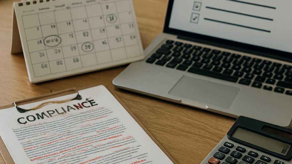 Compliance desk with calendar and documents for AI Regulation planning