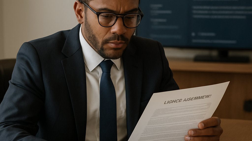 AI Training Data legal review with YouTube licensing documents and compliance focus