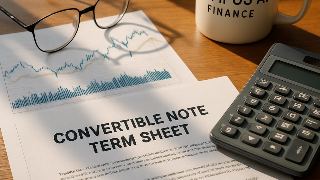 Tempus AI Finance convertible note pricing documents and analysis tools on desk.