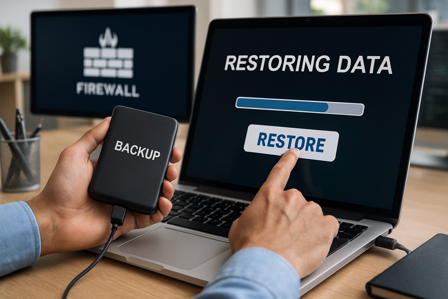 Restoring backup data to improve AI Data Reliability after a digital loss.