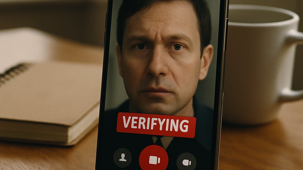 Deepfake verification on smartphone linked to Industrialized AI Fraud