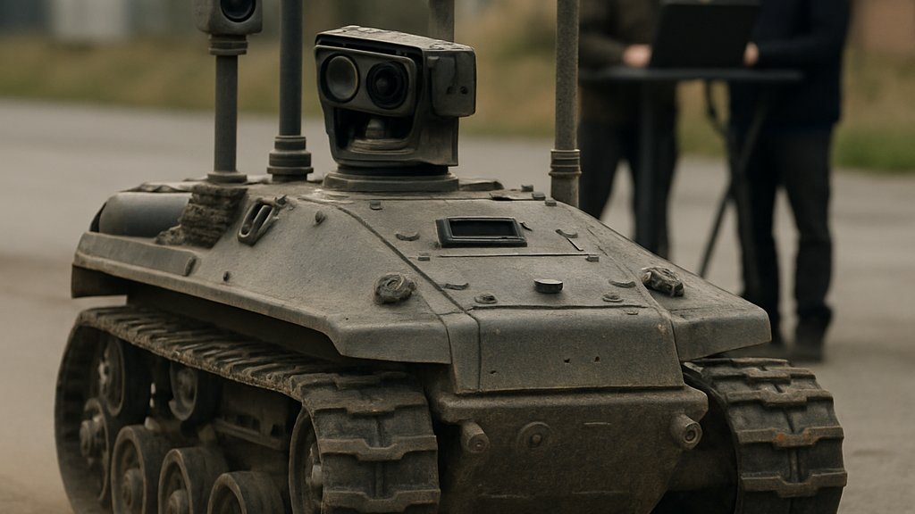 AI Robotics ground vehicle sensors during autonomous defense testing