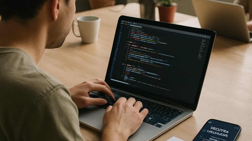 Siri AI app developer workflow and privacy safeguards on laptop