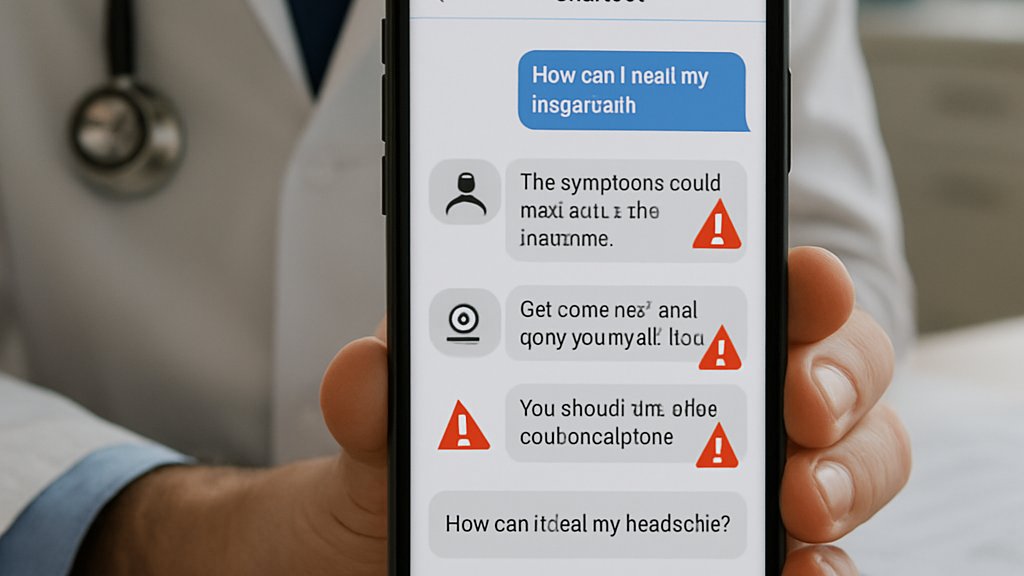 Doctor reviews suspicious chatbot messages for signs of Chatbot Fraud.