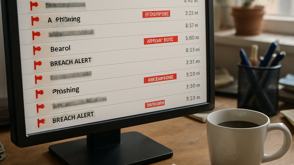 Impacted email inbox after Canvas AI Hack showing breach alerts.