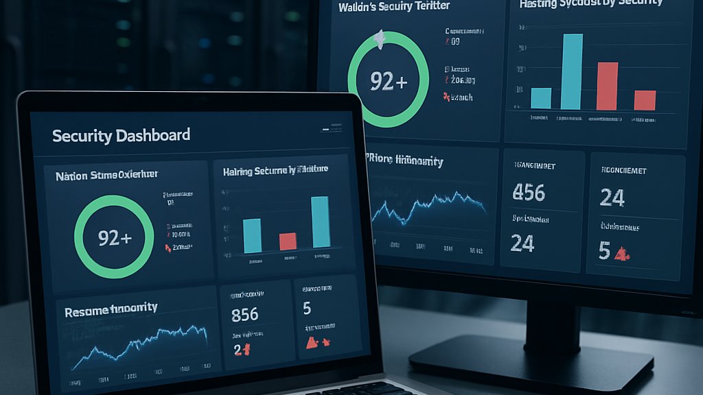 Agentic Security dashboard monitoring Windows systems in a corporate server room