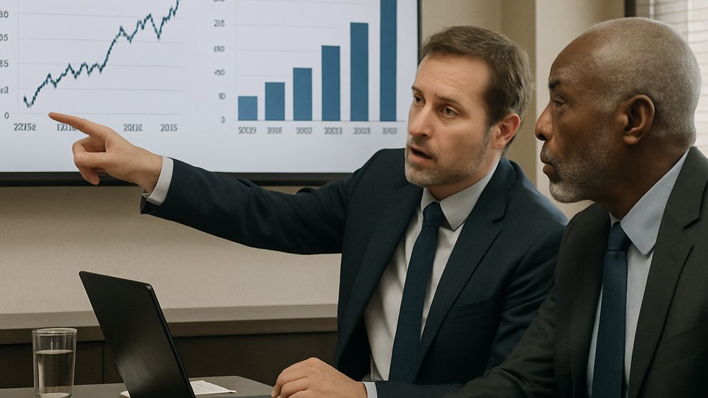 Executives discuss AI M&A strategy in a corporate conference room
