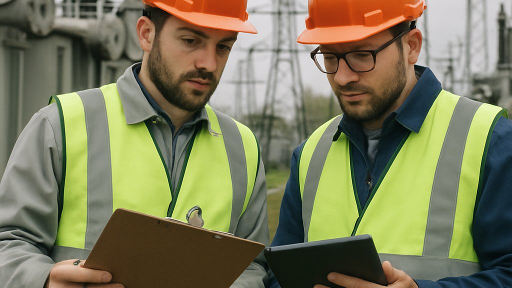 Utility Innovation engineers reviewing utility infrastructure in the field