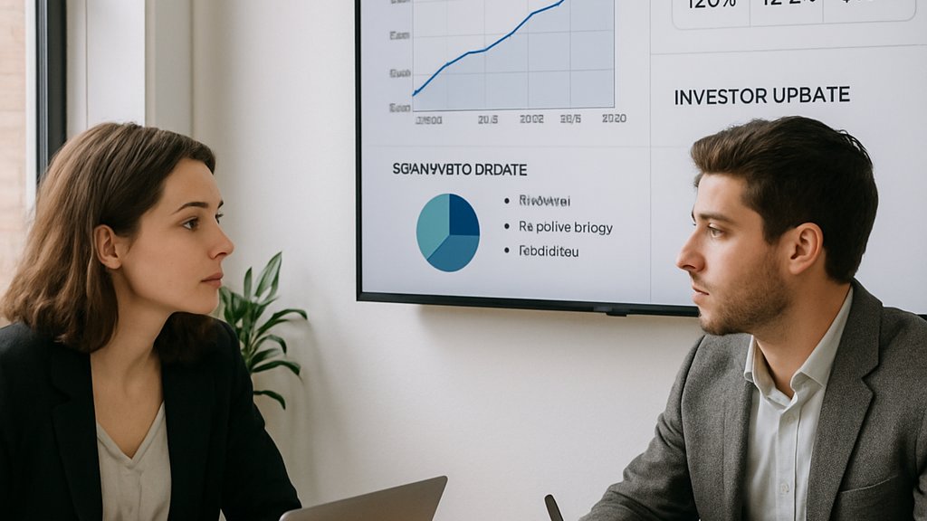Founders reviewing growth metrics in AI Startups meeting