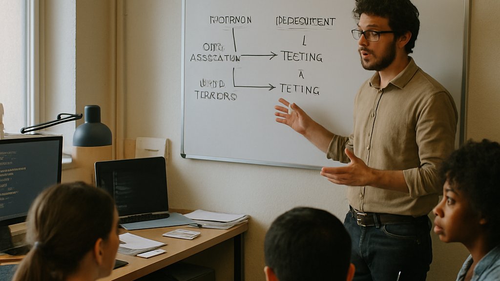 AI Venture Capital founder pitching roadmap in coworking space
