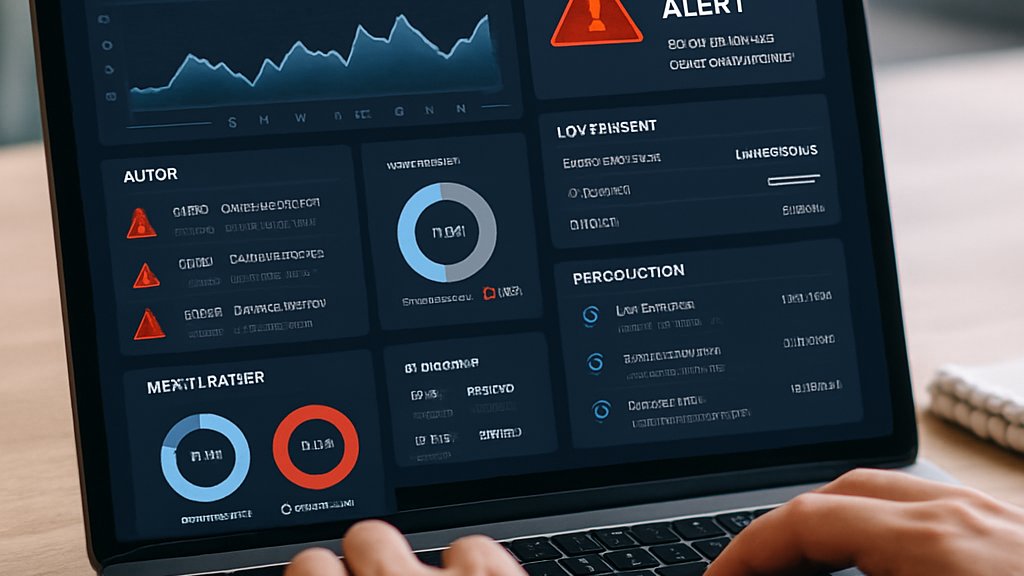 Fraud Tracking dashboard in use on a secure computer terminal.