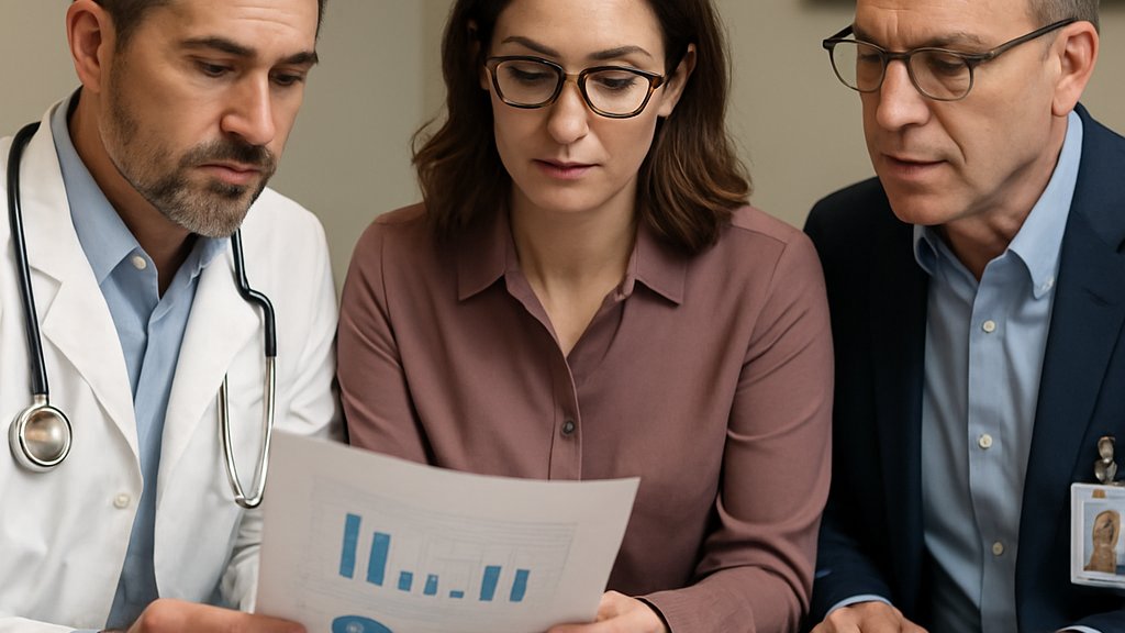Healthcare team discussing AI Healthcare governance and revenue workflow
