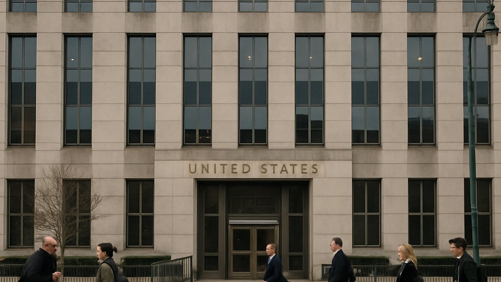 AI Safety Policy decision outside a modern government building