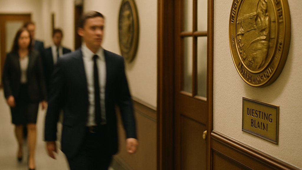 Government hallway highlighting High-Risk Compliance and legal uncertainty