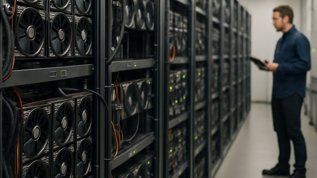 Data center racks illustrating the GPUaaS Model for AI compute