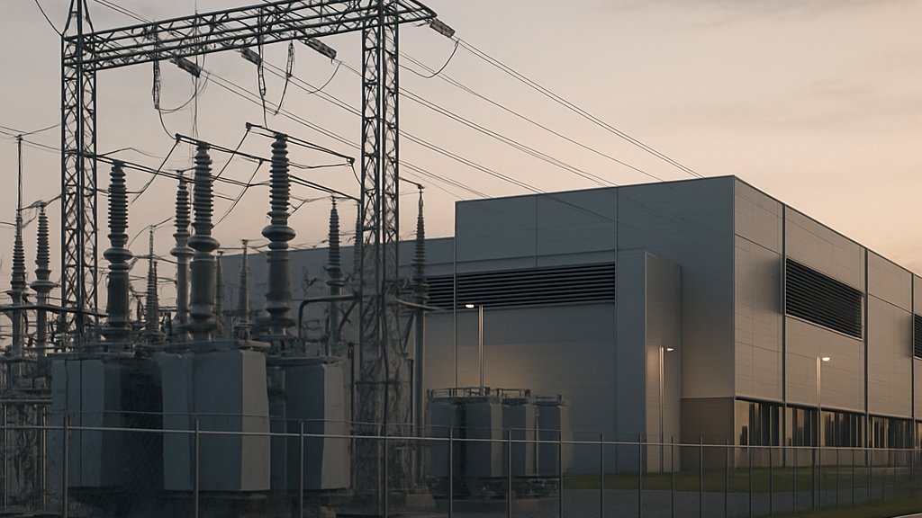 Utility substation supporting AI power bottlenecks for data center demand