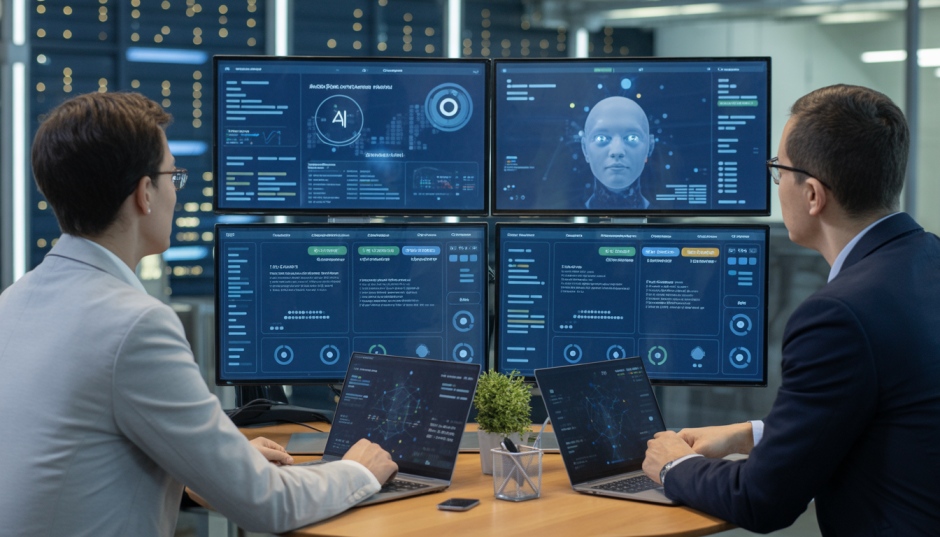 Teams analyzing AI outputs to ensure reliability and accuracy