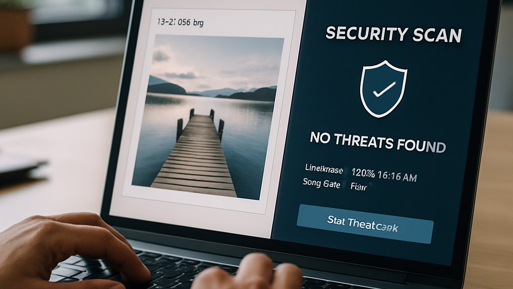 Multimodal Security Threat image file analysis on a laptop screen